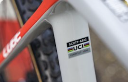 UCI sticker on Scott fork